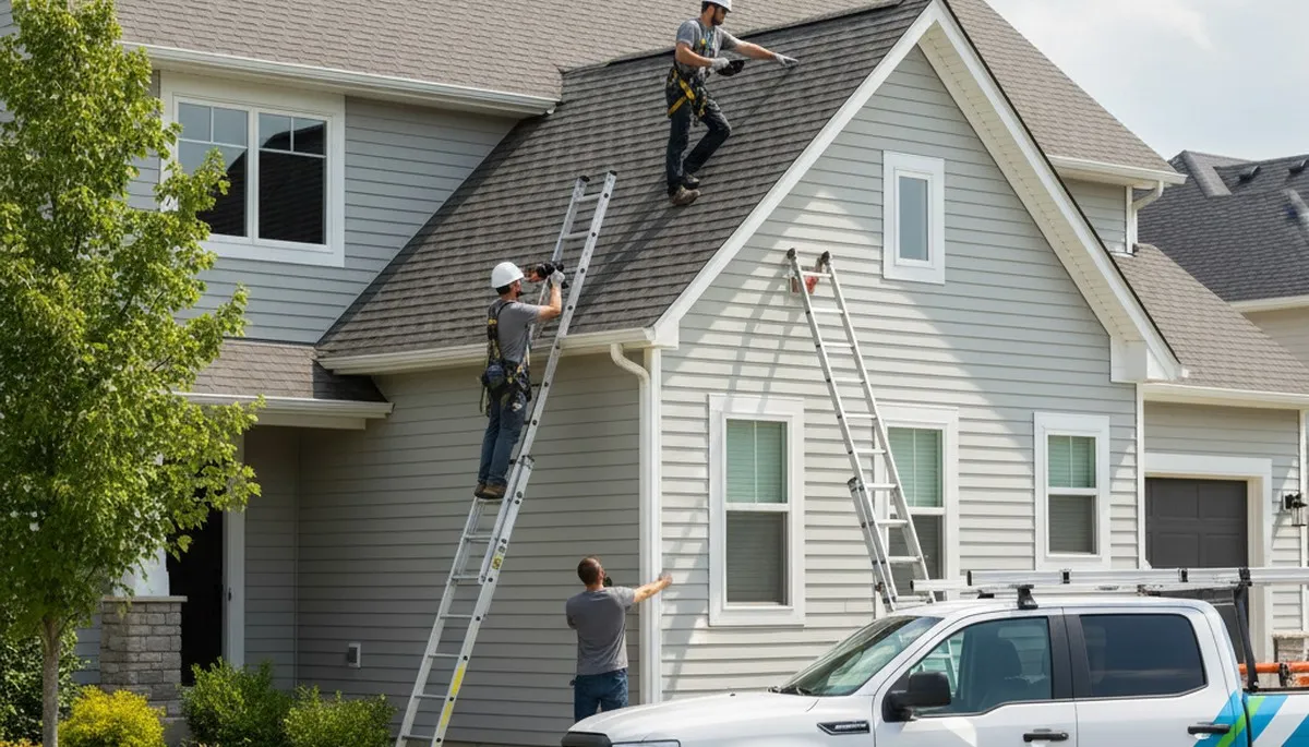 Seattle, WA roofing contractor inspecting roof for moss, leaks, and storm damage on a home