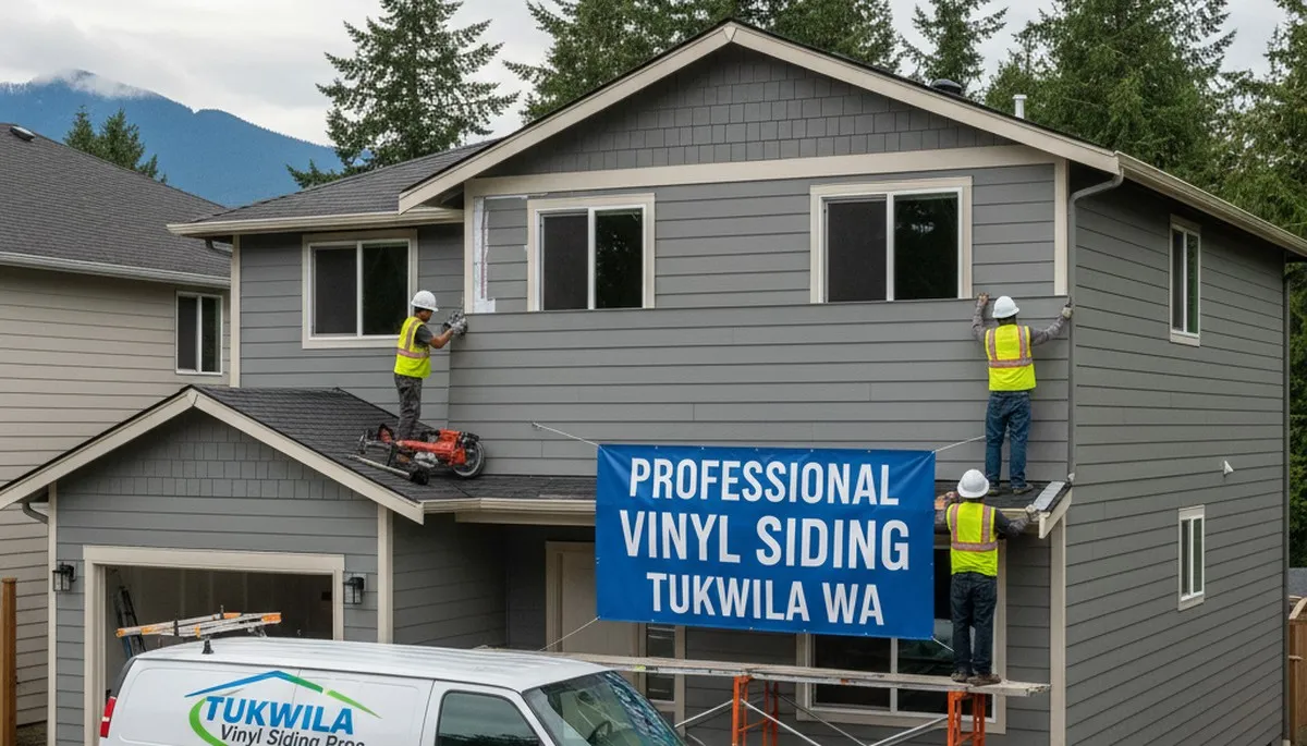 Professional vinyl siding contractors in Seattle WA installing durable home exterior panels